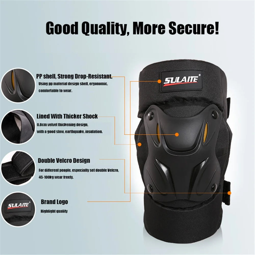 SULAITE 1 Pair MTB Bike Motorcycle Riding Protective Knee Pads Guards - 7