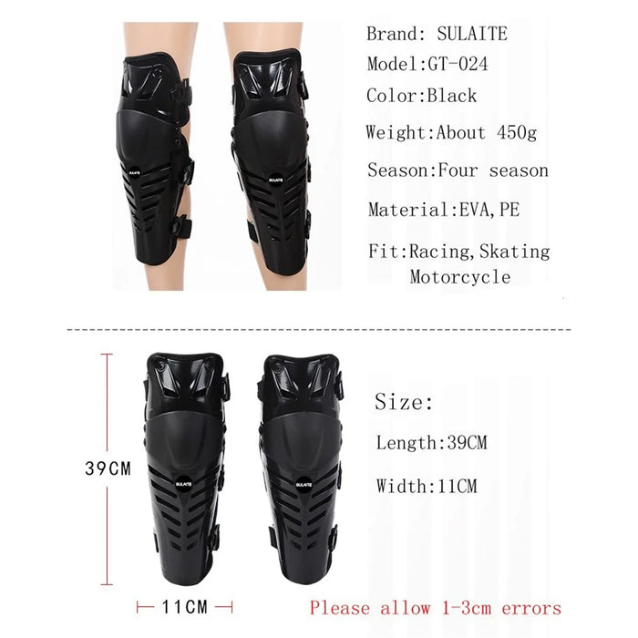 SULAITE 1 Pair GT-313 Motorcycle Knee Pad Men Protective Gear Knee Protector EVA Hard Shell Guard Pad Set - Black - 4