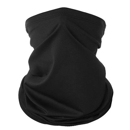 Dust and Sun Protection Summer Outdoor Cycling Half Face Mask Solid Color Ice Silk Elastic Neck Gaiter - Black - 1