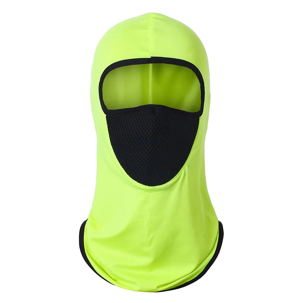 Summer Ice Silk Balaclava Face Cover Breathable Mesh Sun Protection Neck Gaiter Scarf for Outdoor Activities - Fluorescent Green - 1