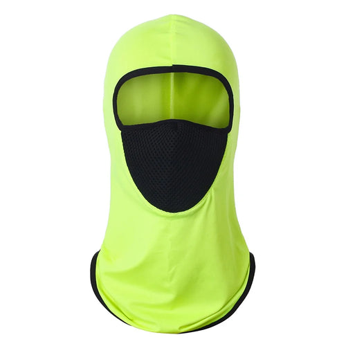 Summer Ice Silk Balaclava Face Cover Breathable Mesh Sun Protection Neck Gaiter Scarf for Outdoor Activities - Fluorescent Green - 1
