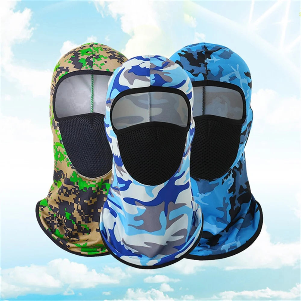 Summer Ice Silk Balaclava Face Cover Breathable Mesh Sun Protection Neck Gaiter Scarf for Outdoor Activities - Fluorescent Green - 4