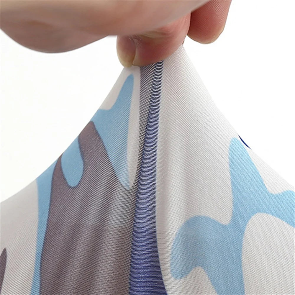 UV Protection Cooling Sleeves Half Finger Gloves Arm Sleeves Men Women Sports Sun Sleeves with Thumb Hole for Driving Golfing Fishing Cycling Hiking Doing Sports - Blue Camouflage - 5