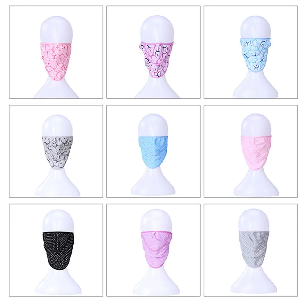 UV Face Shield for Driving Summer Sun Protection Breathable Face Cover - Purple Flower - 6