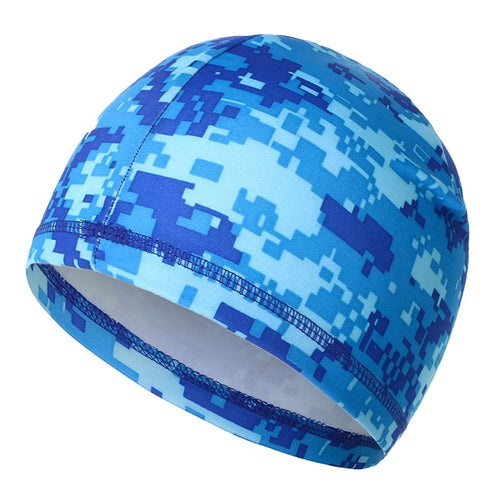 Quick Dry Sunproof Summer Cycling Cap Camouflage Bike Motorcycle Helmet Liner Hat Ice Silk Sport Headwear - Camouflage Blue - 1