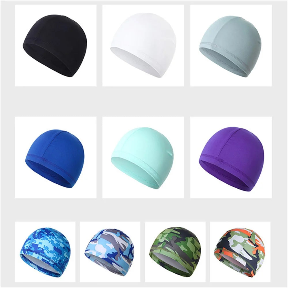Quick Dry Sunproof Summer Cycling Cap Camouflage Bike Motorcycle Helmet Liner Hat Ice Silk Sport Headwear - Camouflage Blue - 6
