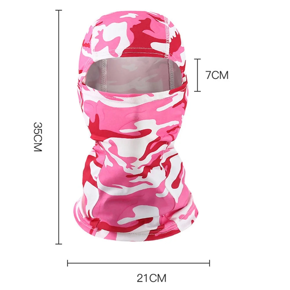 Outdoor Quick Dry Ice Silk Balaclava Face Cover Sun Protection Elastic Neck Gaiter Scarf - Camouflage Sky Blue - 3