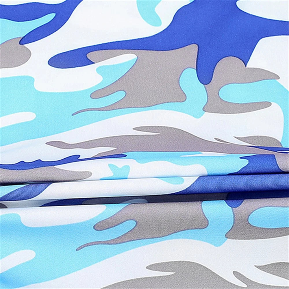 Outdoor Quick Dry Ice Silk Balaclava Face Cover Sun Protection Elastic Neck Gaiter Scarf - Camouflage Sky Blue - 5