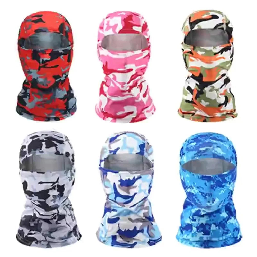 Outdoor Quick Dry Ice Silk Balaclava Face Cover Sun Protection Elastic Neck Gaiter Scarf - Camouflage Sky Blue - 7