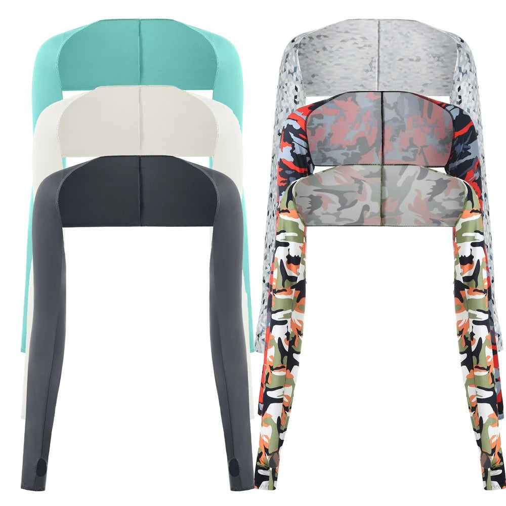 Golf Cycling Summer Ice Silk Long Sleeve Shawl Sunproof Shoulder Arm Protector for Outdoor Sports - Nude - 4
