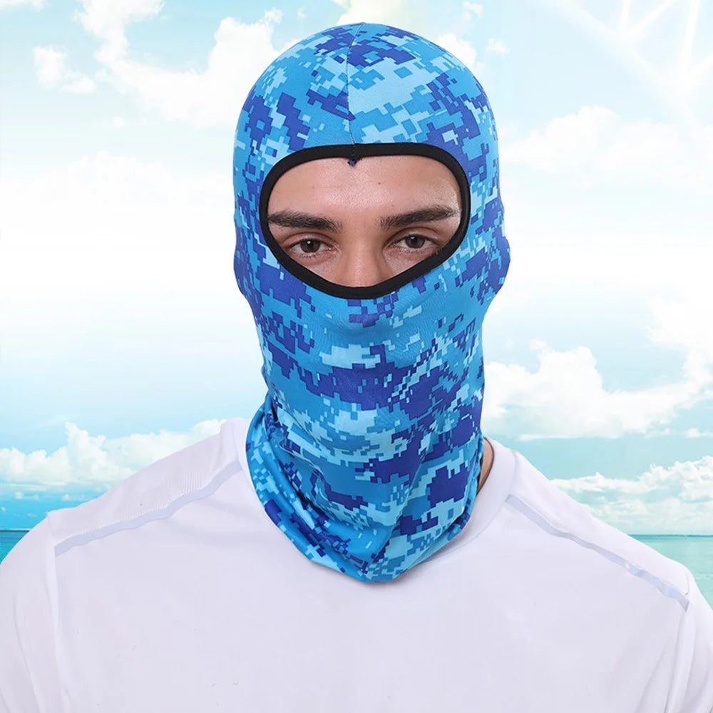 Outdoor Sunproof Breathable Headgear Motorcycle Bike Cycling Ice Silk Scarf Face Cover - Camouflage Blue - 2