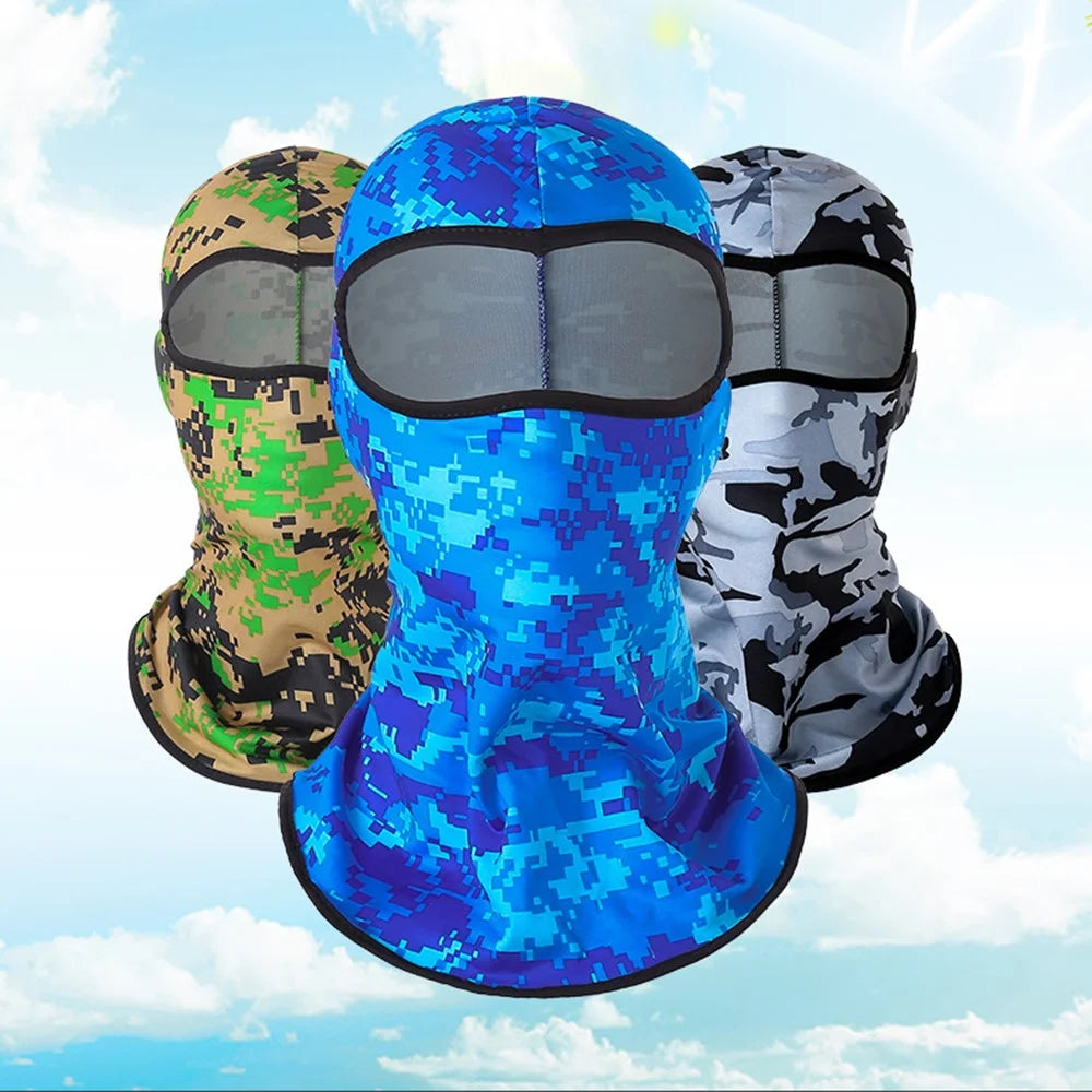 Outdoor Sunproof Breathable Headgear Motorcycle Bike Cycling Ice Silk Scarf Face Cover - Camouflage Blue - 3