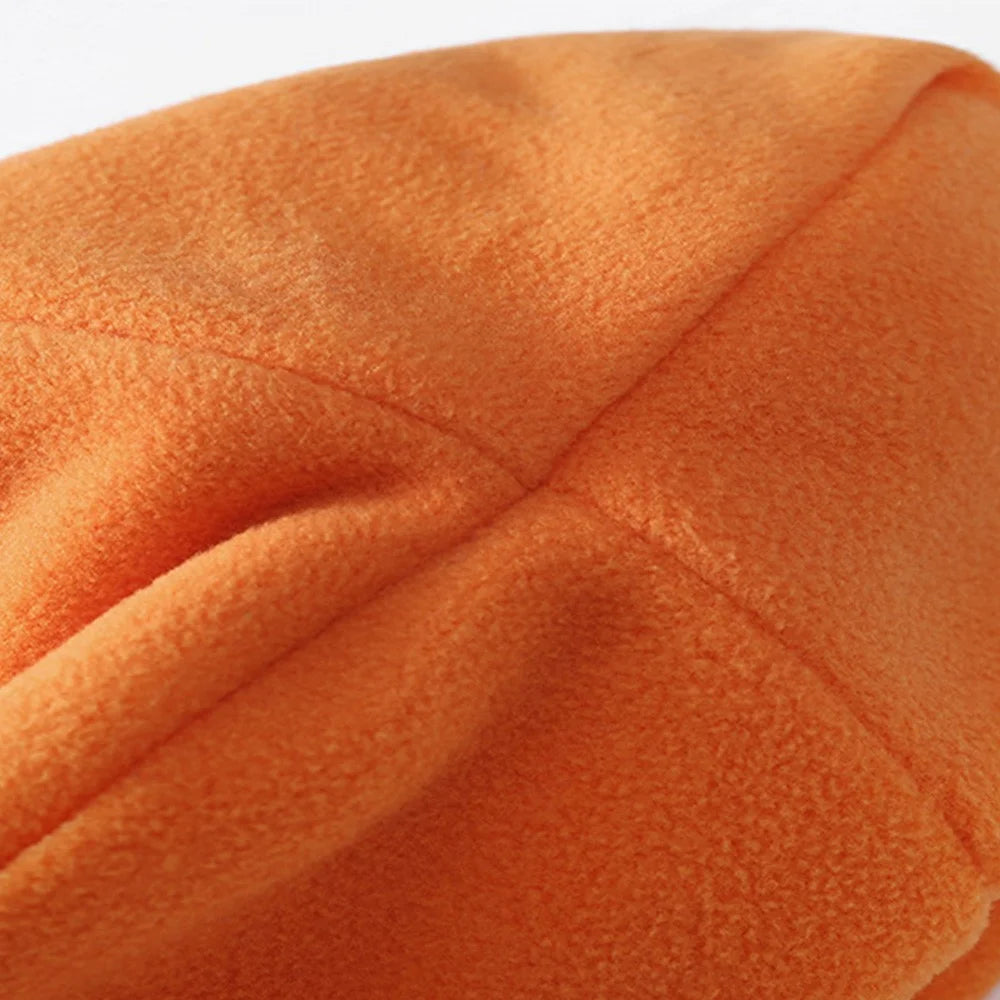 Winter Thermal Cap Cycling Running Beanie Full Ear Cover Hat Warm Outdoor Hat - Orange - 4