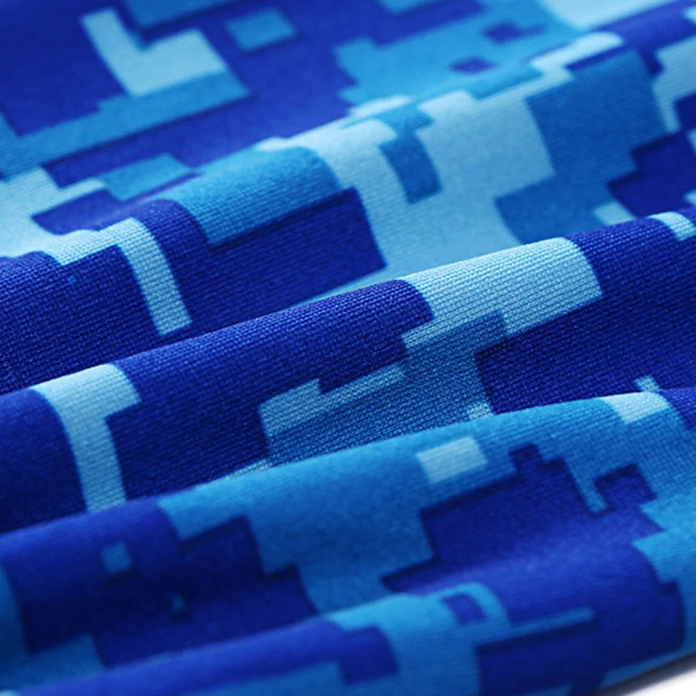 Summer Anti-UV Breathable Ice Silk Sun-proof Cycling Arm Sleeves+Liner Cap+Neck Gaiter Set - Sapphire Blue Grid - 2