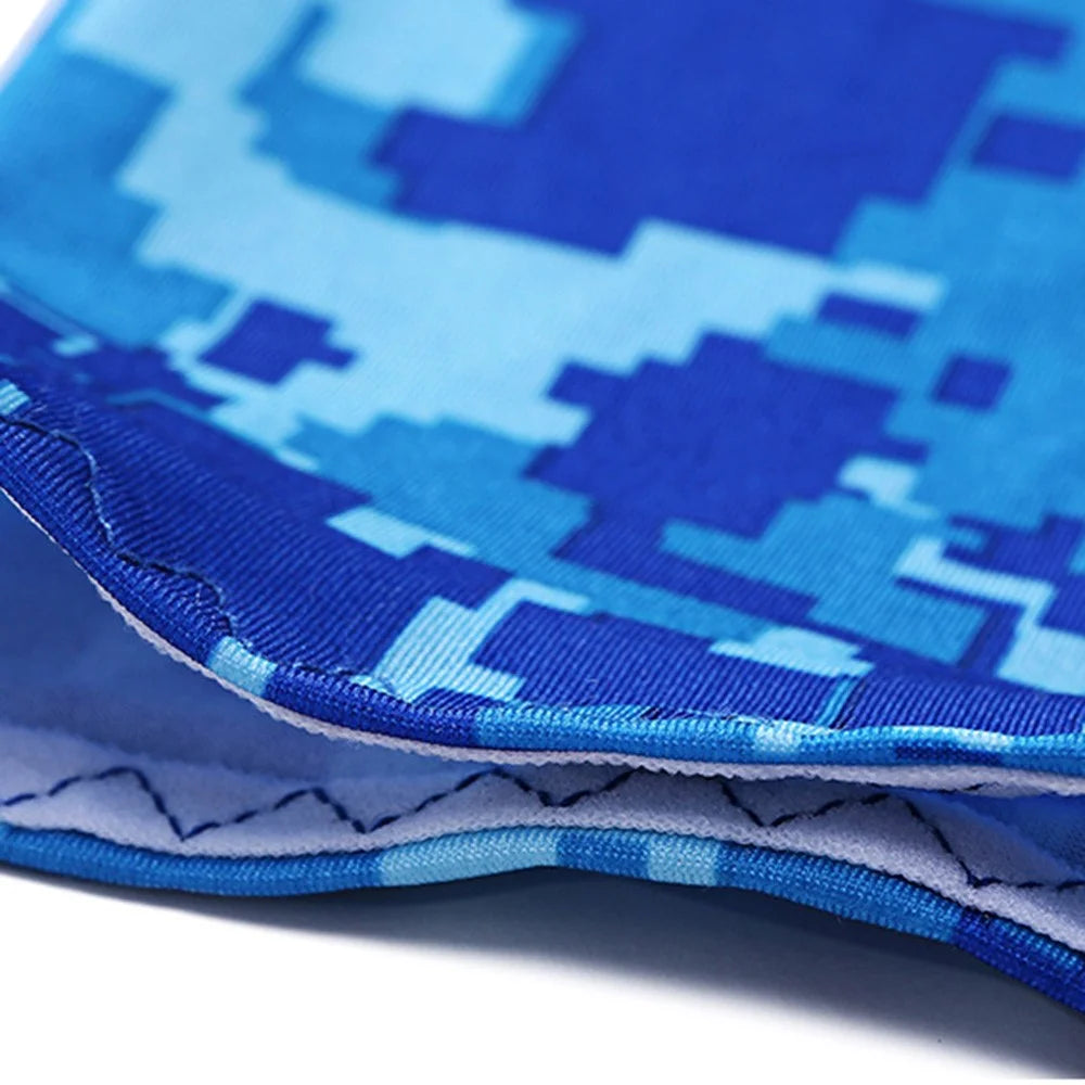 Summer Anti-UV Breathable Ice Silk Sun-proof Cycling Arm Sleeves+Liner Cap+Neck Gaiter Set - Sapphire Blue Grid - 4