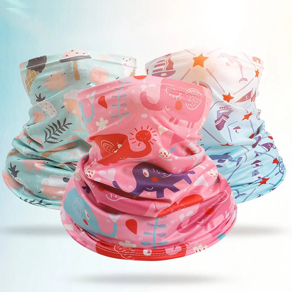 Cartoon Printed Kids Summer Outdoor Sun-proof Magic Scarf Neck Gaiter  Breathable Cycling Face Cover - Style 11 - 6