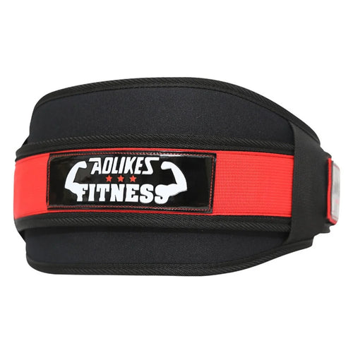 AOLIKES HY-7983 Weightlifting Belt Lumbar Support Squat Training Power Lifting Waist Belt Fitness Gym Waist Protector - Red/M - 1