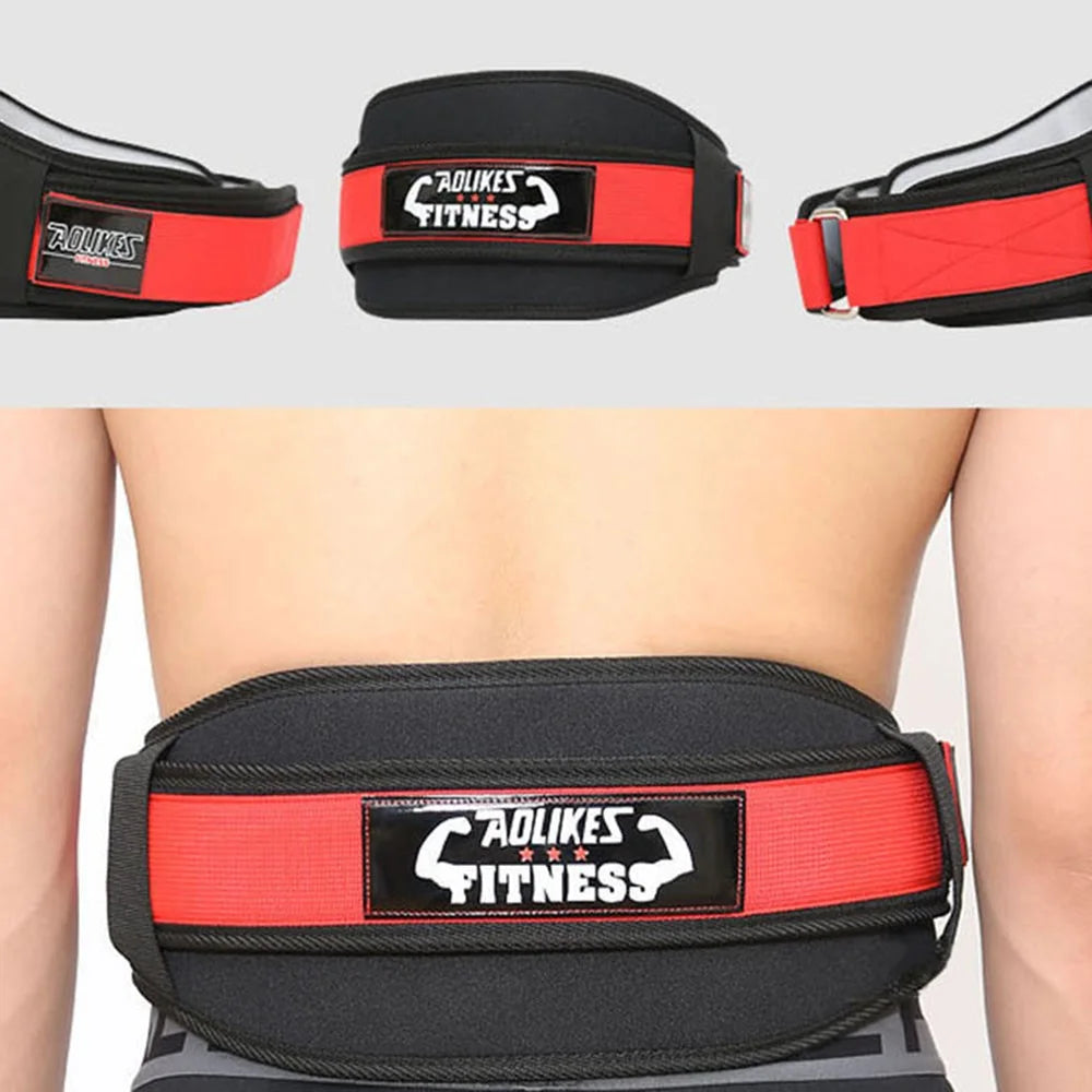 AOLIKES HY-7983 Weightlifting Belt Lumbar Support Squat Training Power Lifting Waist Belt Fitness Gym Waist Protector - Red/M - 6