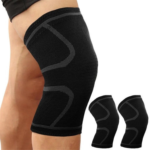 AOLIKES HX-7718 1 Pair Outdoor Sports Protective Knee Brace Support Anti-skid Knee Sleeve - Black/XL - 1