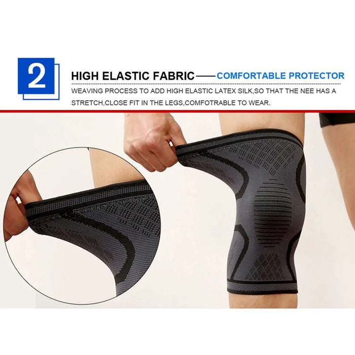 AOLIKES HX-7718 1 Pair Outdoor Sports Protective Knee Brace Support Anti-skid Knee Sleeve - Black/XL - 6