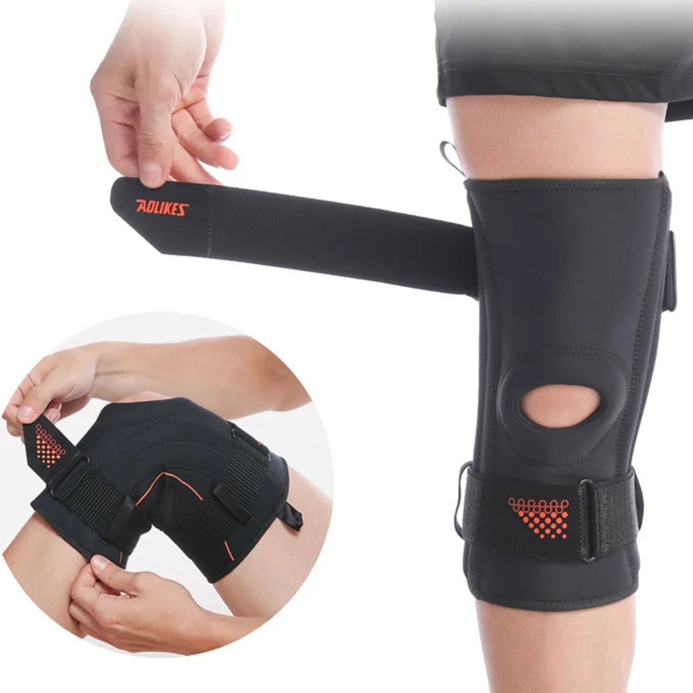 AOLIKES HX-7902 1Pc Knee Brace for Women and Men Knee Pain Reliever Patellar Knee Support with Side Stabilizers for Meniscus Tear Arthritis - M - 4