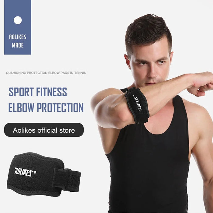 AOLIKES A-7949 1Pc Adjustable Elbow Support Sports Elbow Protector Pad Guard Strap - Black - 2