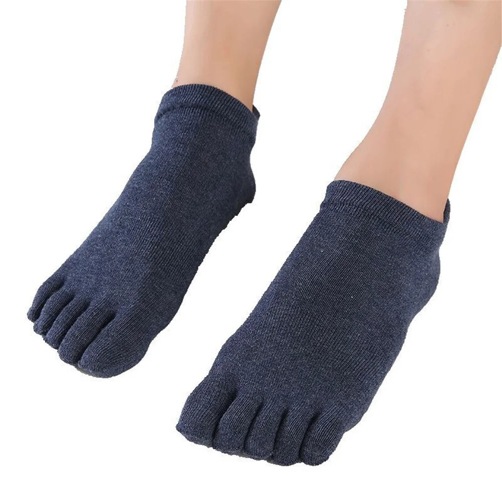 Men Non-slip Yoga Socks Fitness Toe Socks Breathable Low Calf Slipper Floor Socks - Khaki - 6