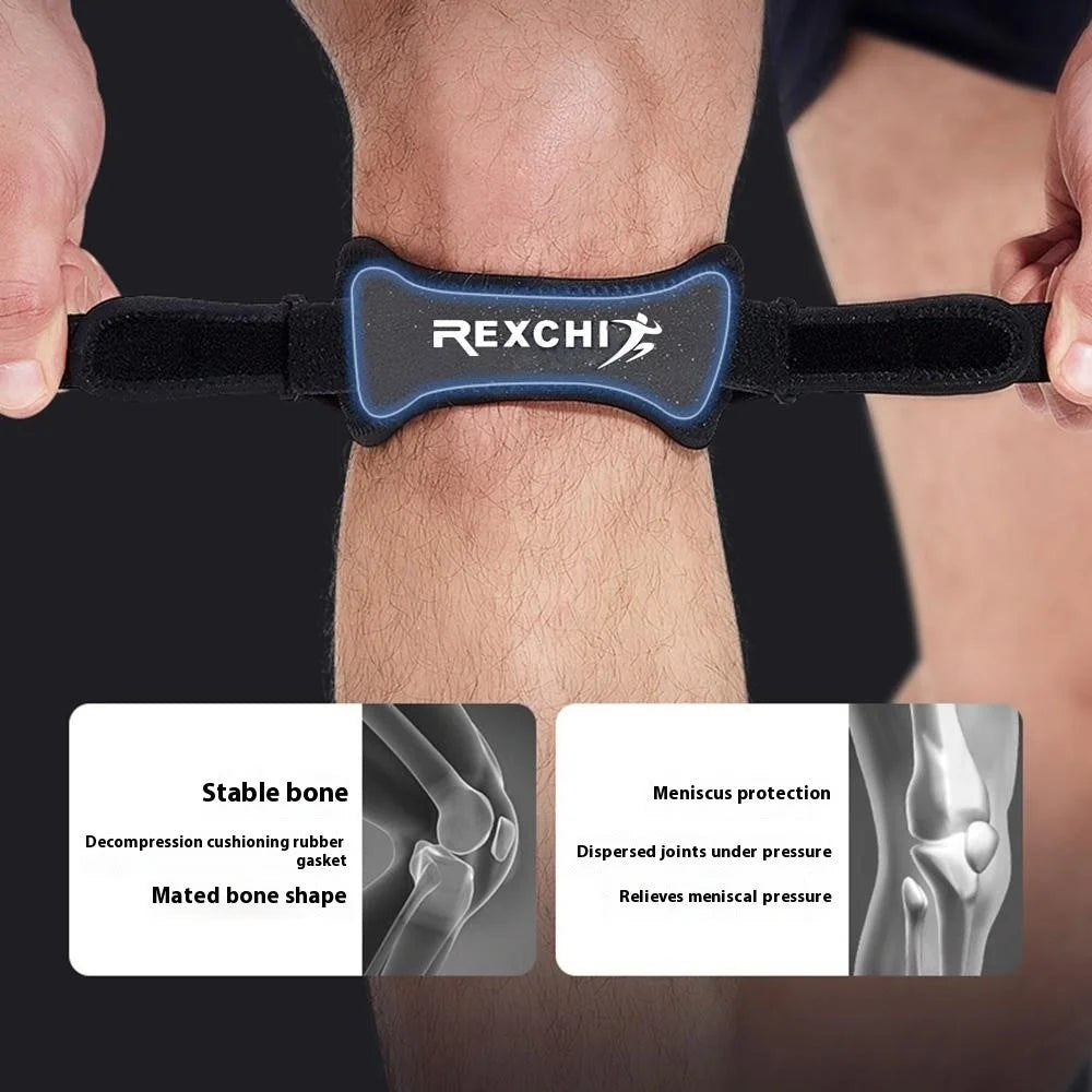 REXCHI HX13 1Pc Adjustable Sport Knee Pad Running Fitness Basketball Knee Patella Stabilizer Brace Support Strap - 3