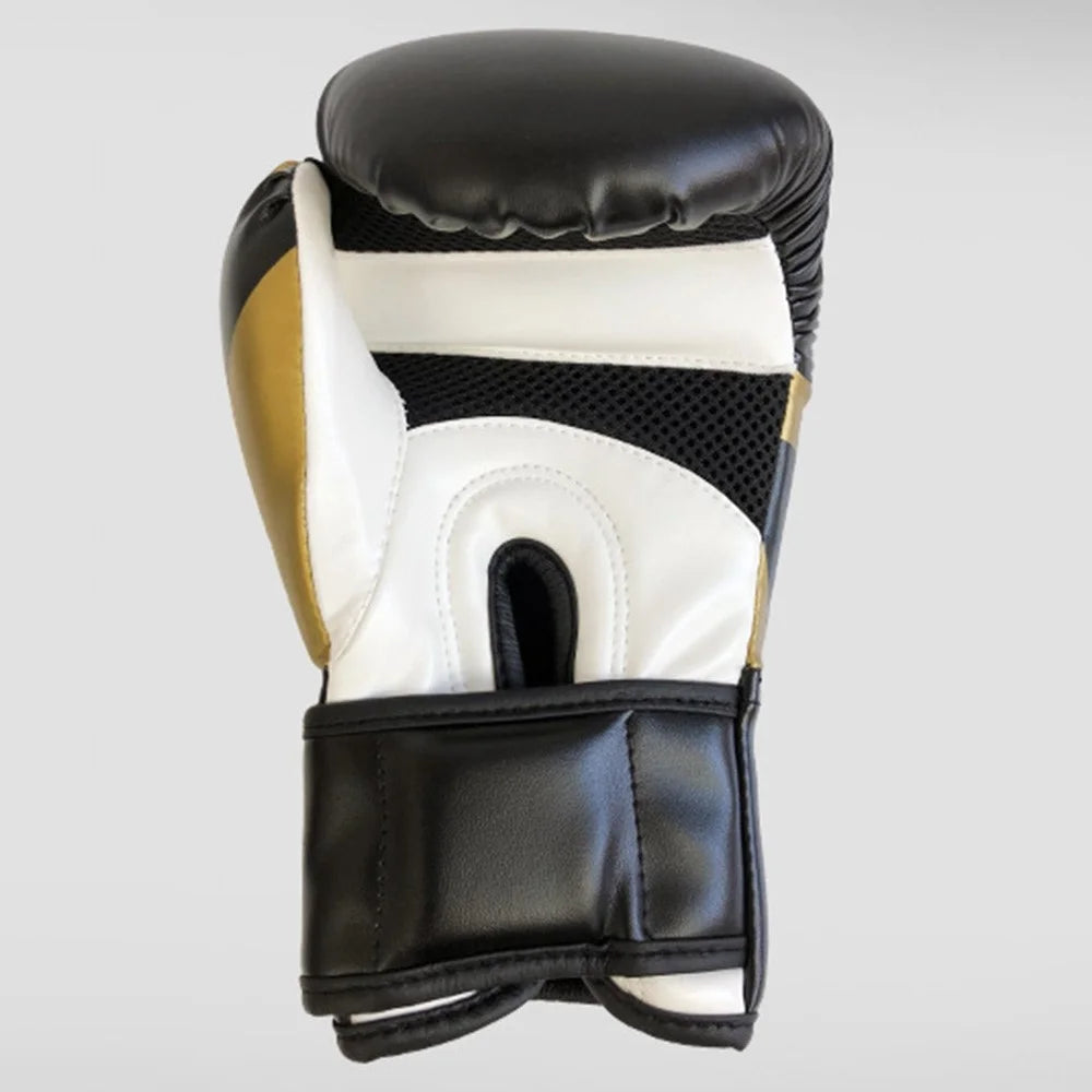 KAILUN NW-036 Karate Sanda Taekwondo Boxing Gloves Finger Hand Protection PU Mittens, 8oz - Black - 2