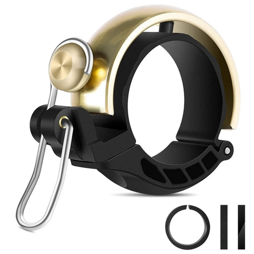 WEST BIKING YP0706049 Mini Bicycle Bell Copper Shell Handlebar Horn Ultralight Safety Bell for MTB Cycling - Gold - 1