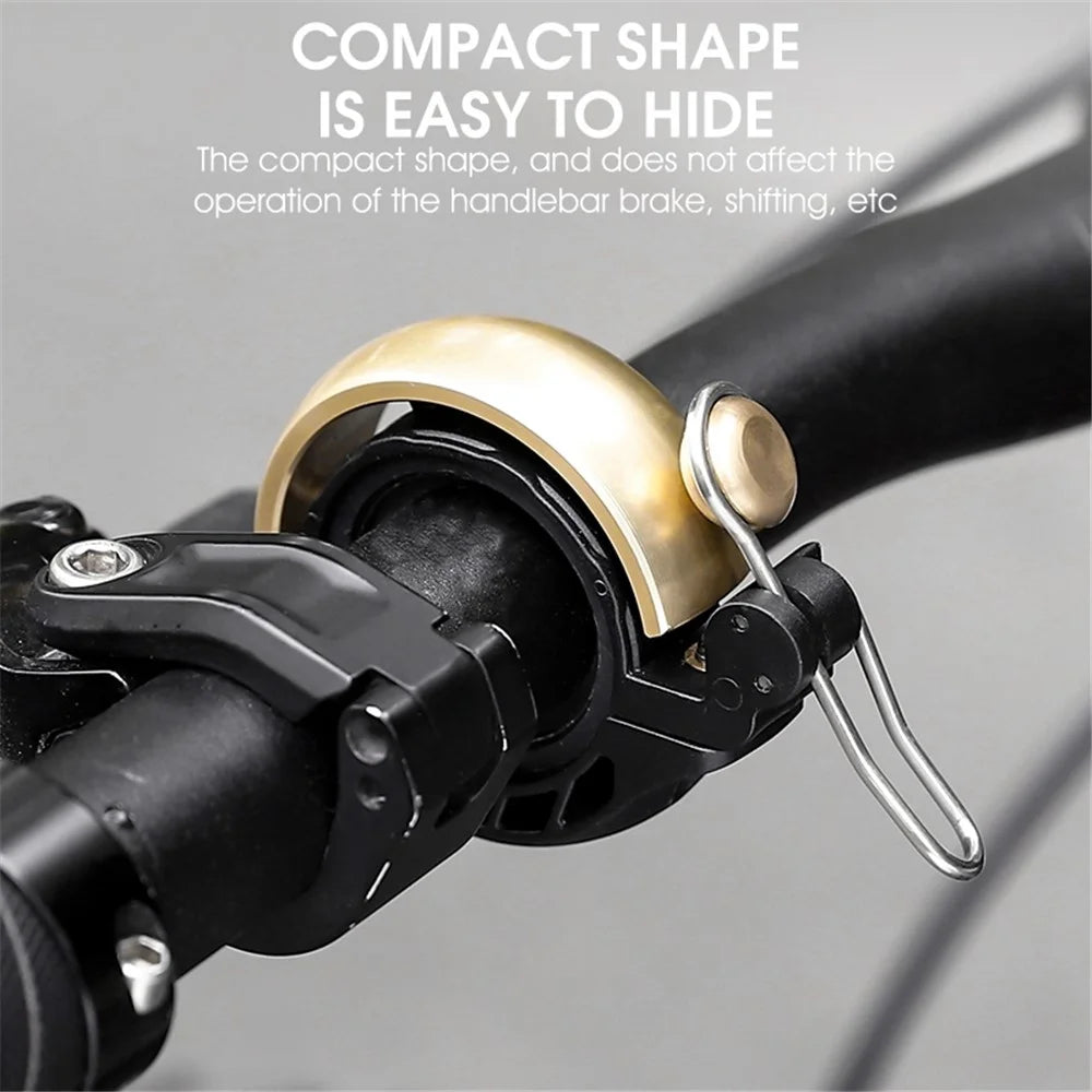 WEST BIKING YP0706049 Mini Bicycle Bell Copper Shell Handlebar Horn Ultralight Safety Bell for MTB Cycling - Gold - 3