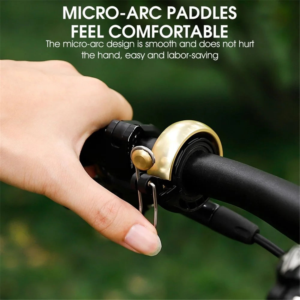 WEST BIKING YP0706049 Mini Bicycle Bell Copper Shell Handlebar Horn Ultralight Safety Bell for MTB Cycling - Gold - 5