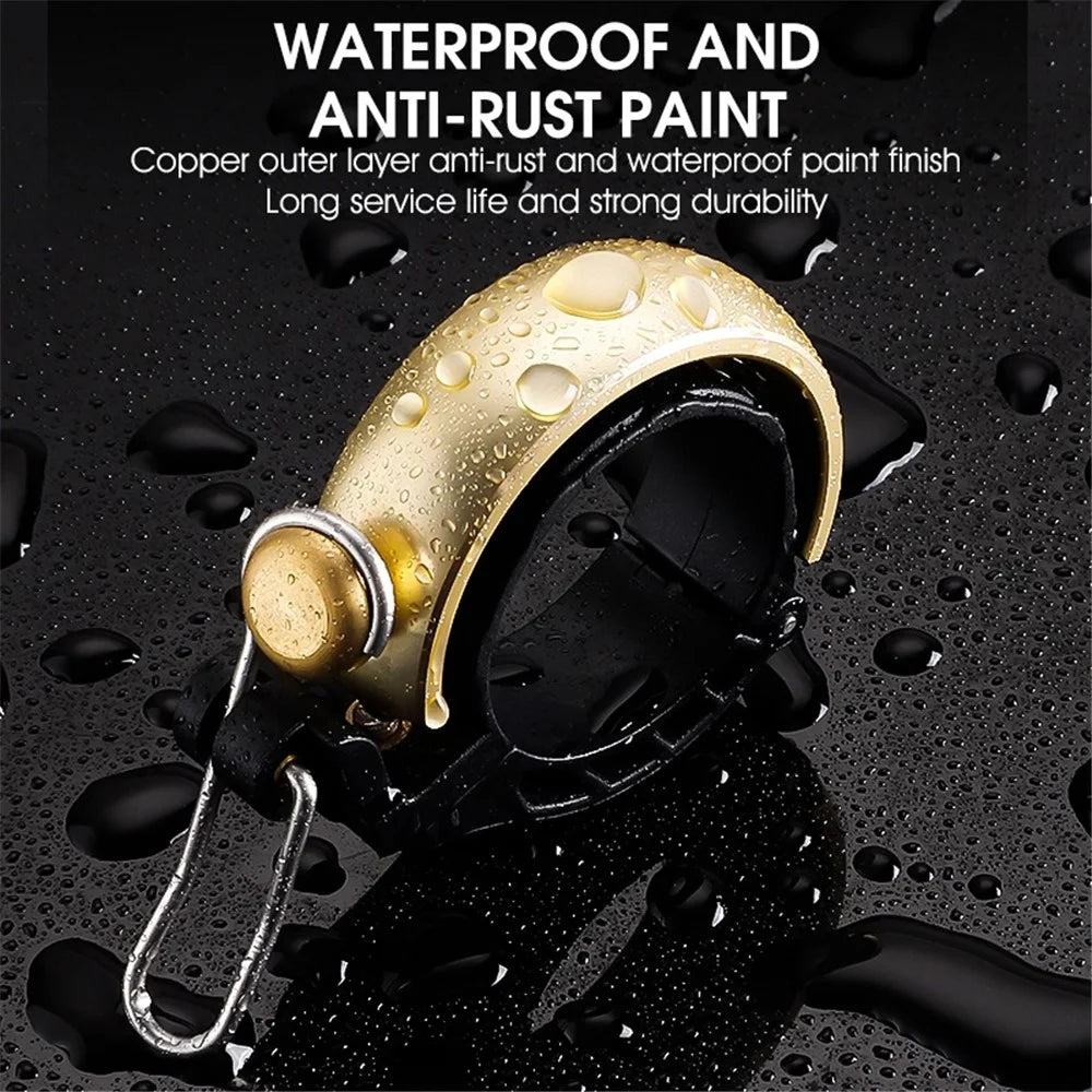 WEST BIKING YP0706049 Mini Bicycle Bell Copper Shell Handlebar Horn Ultralight Safety Bell for MTB Cycling - Gold - 6