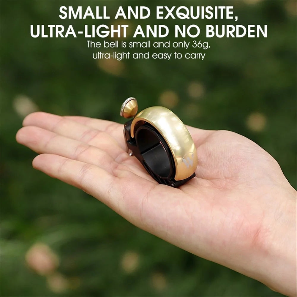 WEST BIKING YP0706049 Mini Bicycle Bell Copper Shell Handlebar Horn Ultralight Safety Bell for MTB Cycling - Gold - 7
