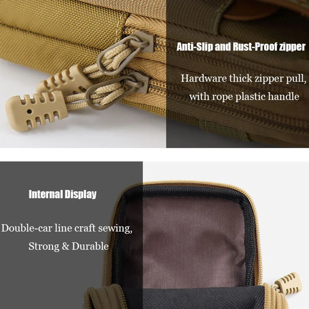 6.5-inch Horizontal Three Layer Outdoor Sports Tactical Mobile Phone Waist Pouch Belt Hanging Bag - Black - 2