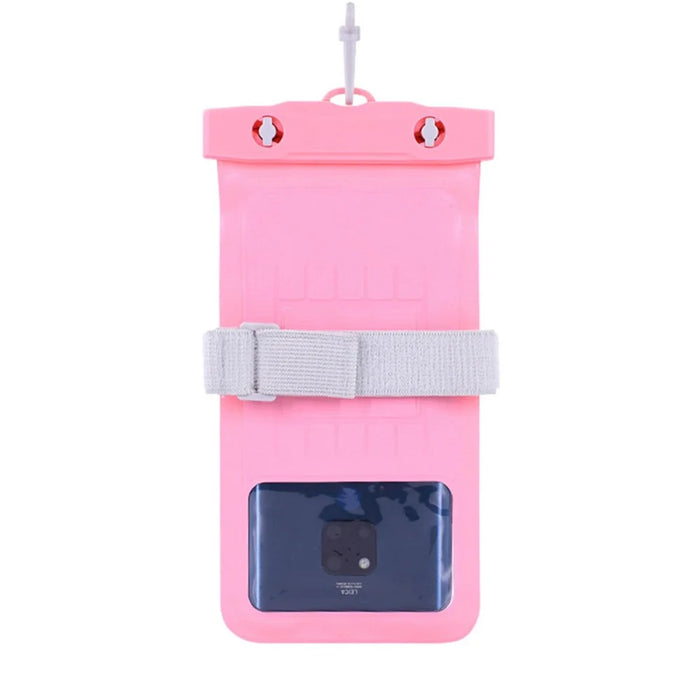 Waterproof Bag for Under 7.2-inches Cell Phone Universal Beach Pool Swimming Phone Pouch with Strap - Pink - 3