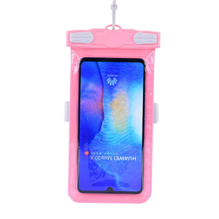 Waterproof Bag for Under 7.2-inches Cell Phone Universal Beach Pool Swimming Phone Pouch with Strap - Pink - 4