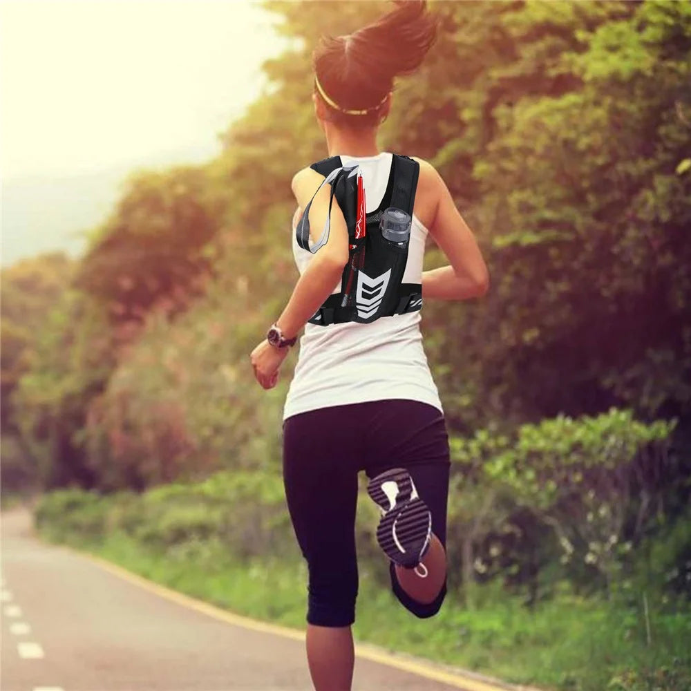 2205 Running Jacket with Phone Pouch for Men Women Adjustable Waistband Reflective Vest Holds 1000ml Water Bottle - 2