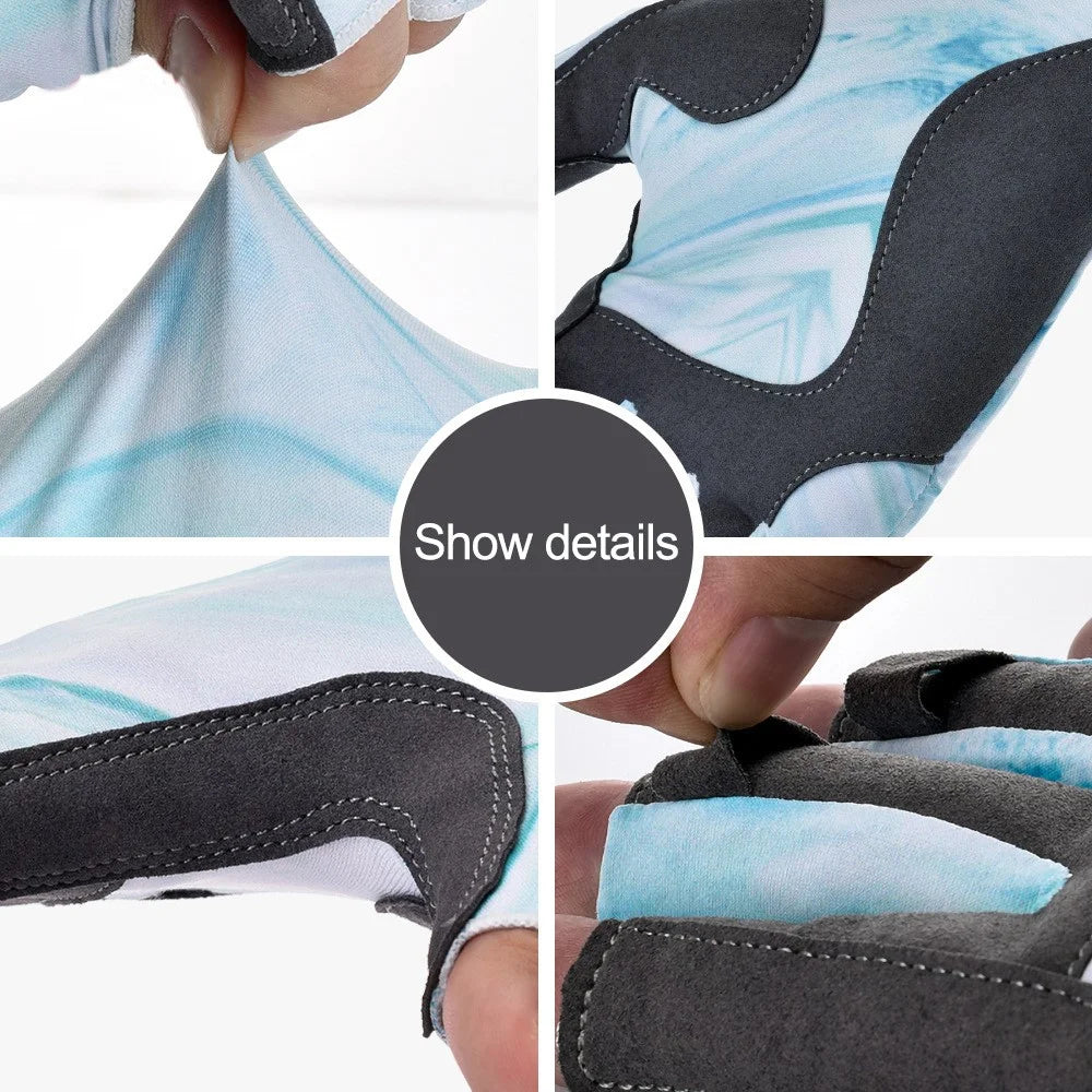 BOODUN P111439 One Pair Elastic Lycra Fishing Gloves Outdoor Sports Anti-UV Cycling Camping Hiking Half-Finger Gloves - Green / M - 7