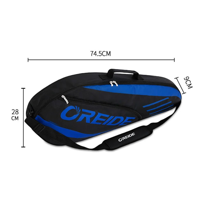 OREIDE YB1003 Tennis Racket Bag Polyester Messenger Shoulder Bag Handbag for Men, Women - Blue+Black - 7