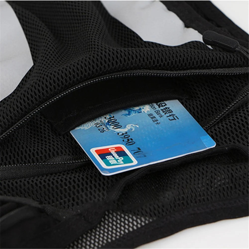 Outdoor Sports Water Bottle Chest Bag Breathable Cycling Night Running Bag Reflective Shoulder Backpack for 65-130cm Waist - Black Red - 4