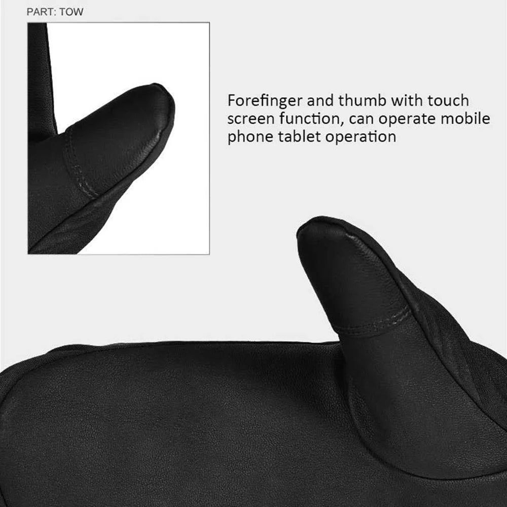 BOODUN 1233 1 Pair Adult Winter Skiing Cycling Gloves Thumb Touch Screen Warm Mittens with Zipper Pocket - Black / S - 5