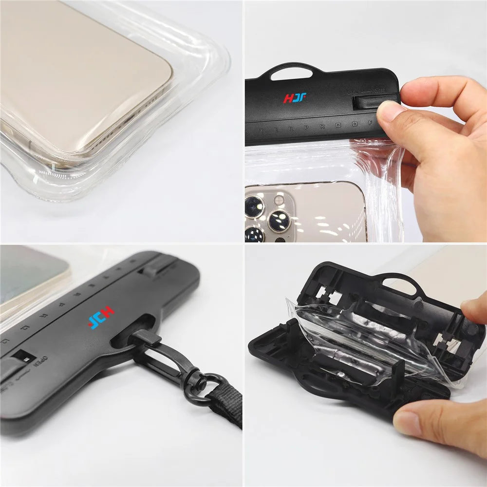 IPX8 Waterproof PVC Phone Pouch for Under 10-inches Mobile Phone Sealed Dry Bag with Strap - Green - 2
