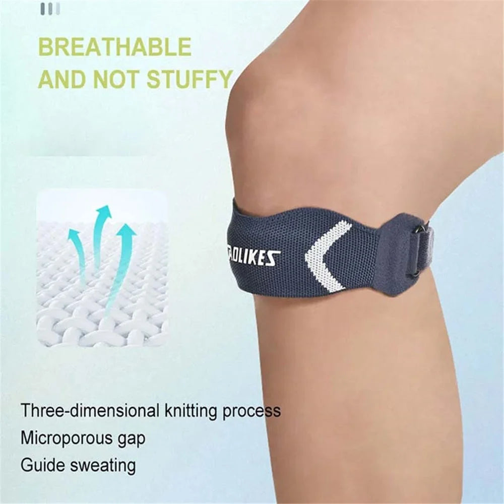 AOLIKES 8501 1Pc Patella Knee Band Adjustable Knee Protector Strap for Running Sports Cycling - Peach Pink - 4