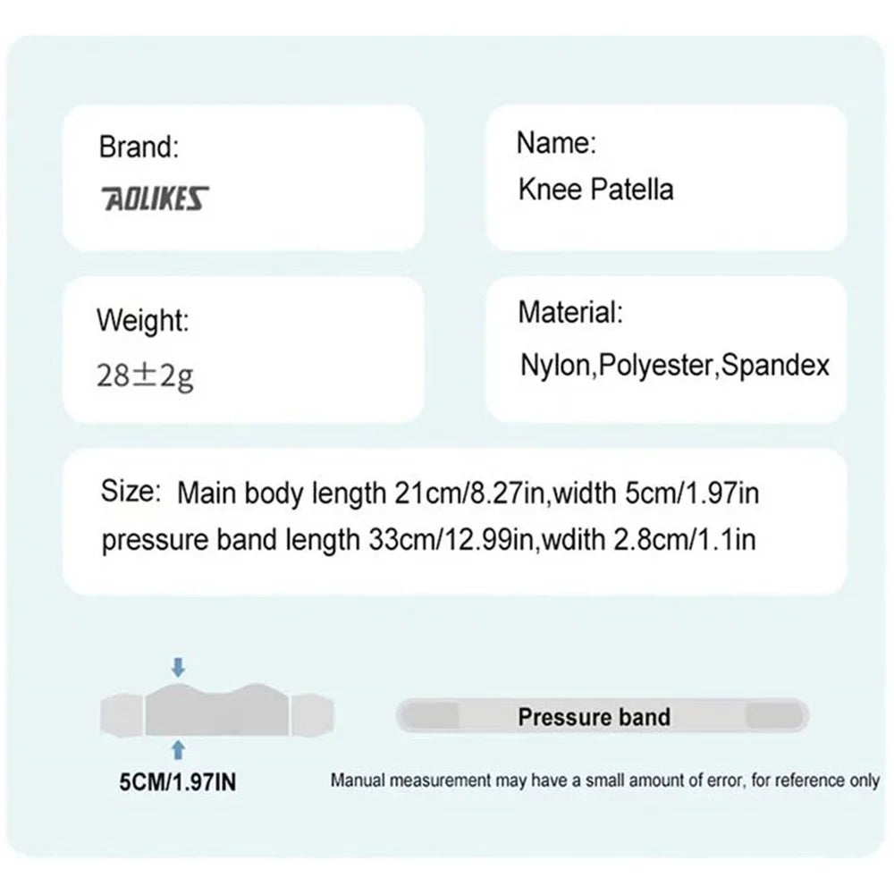 AOLIKES 8501 1Pc Patella Knee Band Adjustable Knee Protector Strap for Running Sports Cycling - Peach Pink - 5