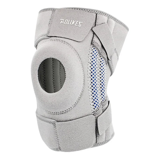 AOLIKES 7610 1Pc Compression Sports Knee Pad Fitness Running Elastic Knee Brace Protector - Light Grey - 1