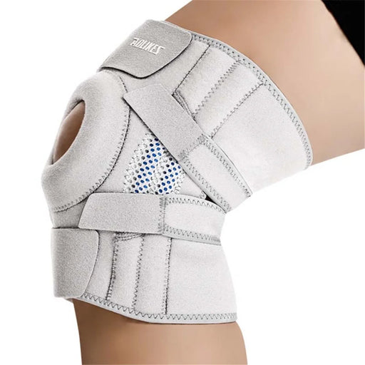 AOLIKES 7610 1Pc Compression Sports Knee Pad Fitness Running Elastic Knee Brace Protector - Light Grey - 2