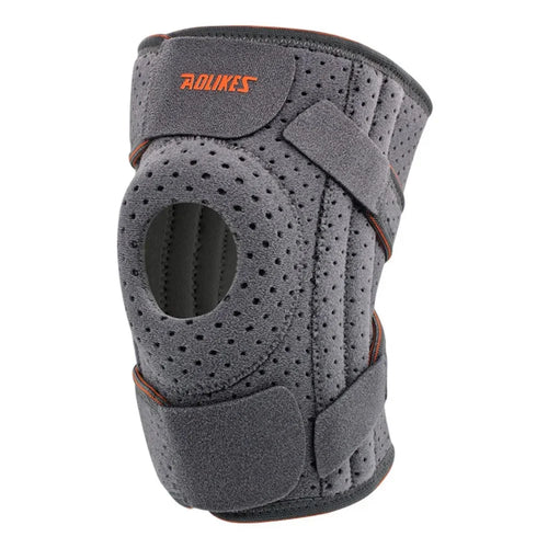 AOLIKES 7611 1Pc Anti-slip Fitness Compression Knee Support Shock Absorbing Knee Brace - Dark Grey - 1