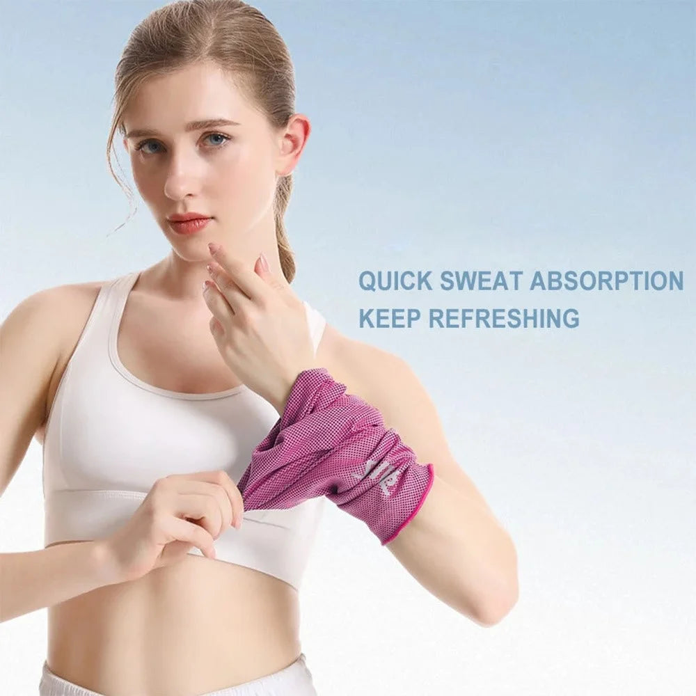 AOLIKES 7933 Cooling Polyester Wrist Sleeve Towel Quick Dry Heat Remove for Yoga Tenis Gym Fitness Runnig - Blue - 4