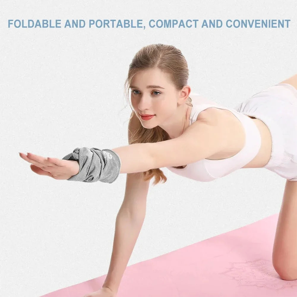 AOLIKES 7933 Cooling Polyester Wrist Sleeve Towel Quick Dry Heat Remove for Yoga Tenis Gym Fitness Runnig - Blue - 5
